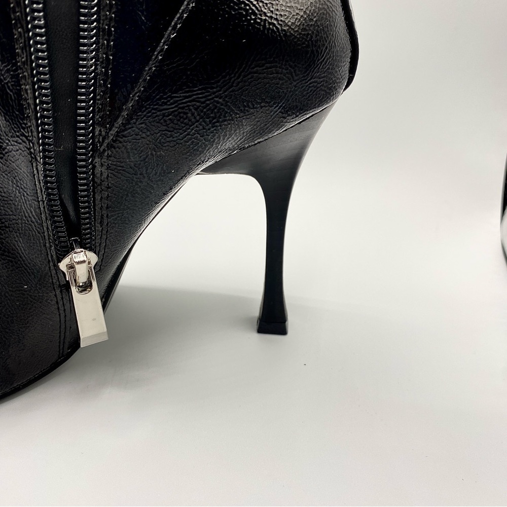 Black Shiny Ankle Boots with High‎ Heels- Size EU39 /US8 - Picture 4 of 14